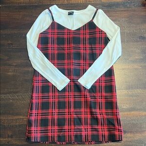 Stylish Red Plaid Kids Jumper